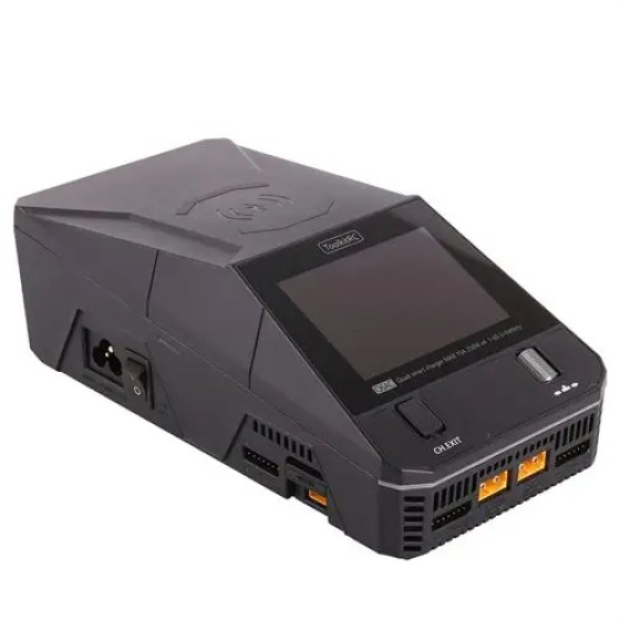 ToolkitRC Q6AC Charger AC 400W / DC 1000W 4CH Output Built-in 65W USB Output 15W Wireless Charger for LiPo NiMH PB Battery